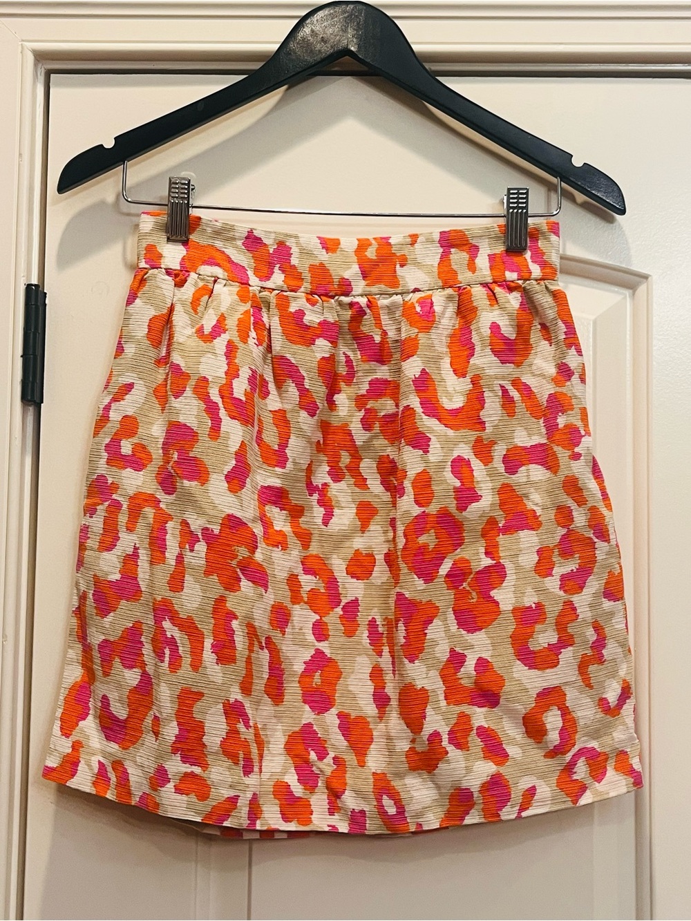 NWOT Kate Spade Pink and Orange Leopard Print Silk Mini Skirt